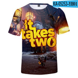 Game It Takes Two 3D print t-shirt Men/Women summer Casual Short Sleeve t shirt fashion harajuku t shirts tee brand Clothes